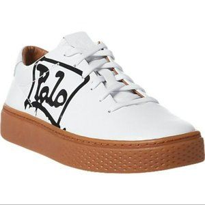 Polo Ralph Lauren Court 125 Graffiti Sneaker In White Size 10 Retro 80s Street